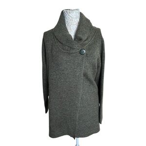 NEW Max Studio Wool Blend Sweater Cape Forest Green size 1X
